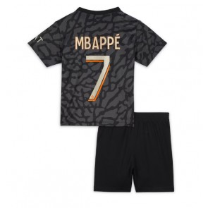 Paris Saint-Germain Kylian Mbappe #7 kläder Barn 2023-24 Tredje Tröja Kortärmad (+ korta byxor)